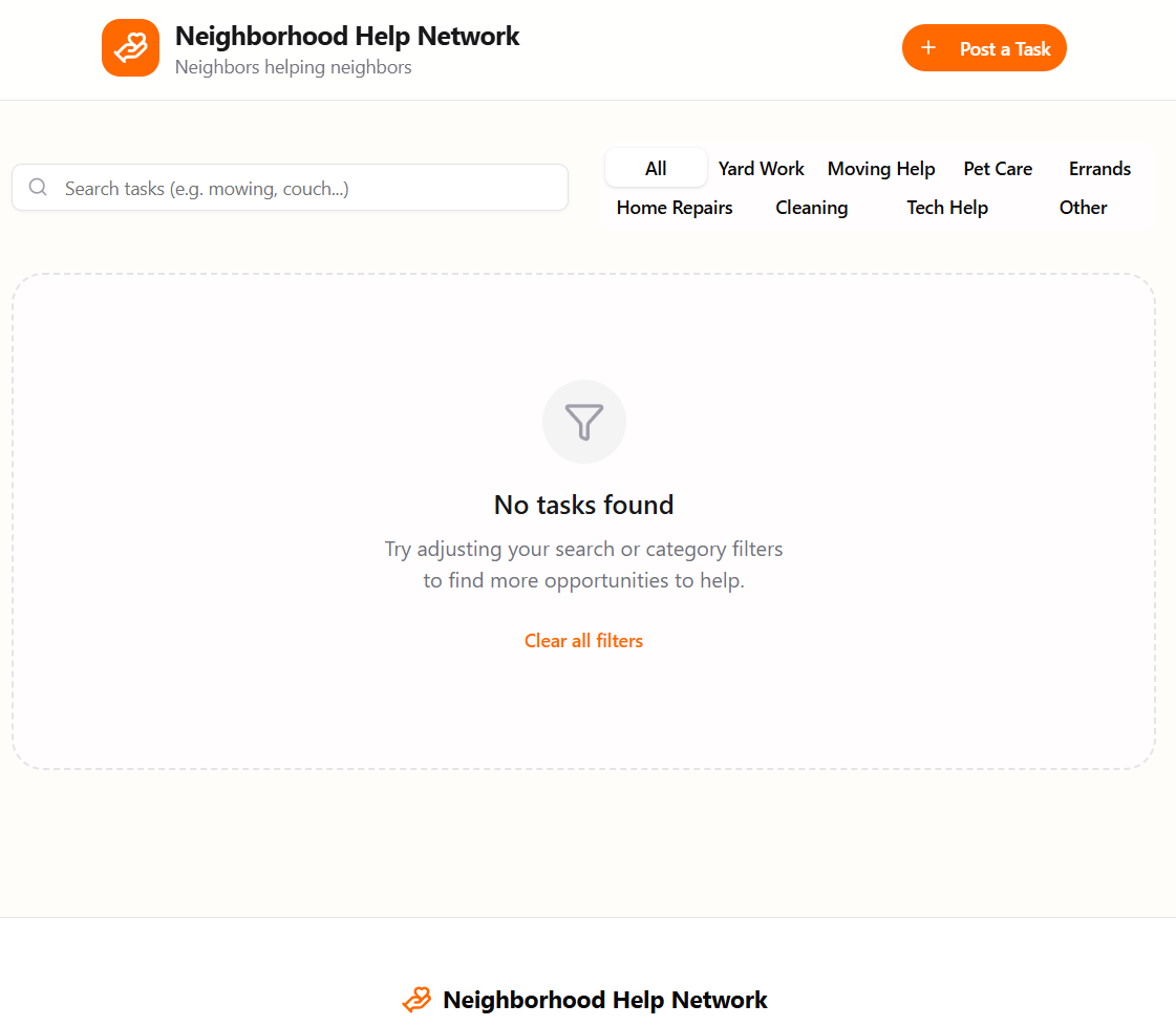 Neighborhood help network