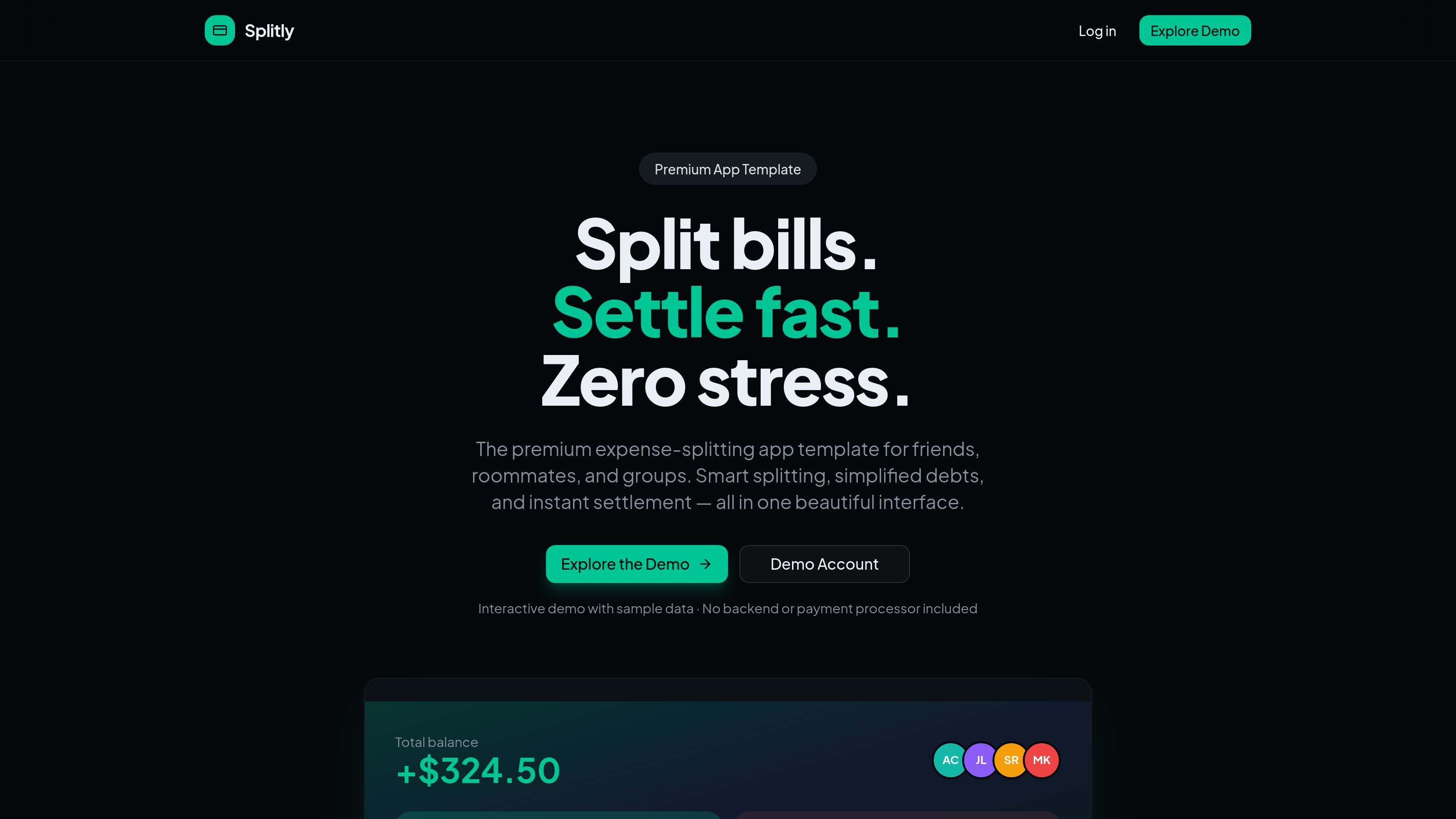 Splitly - Premium Expense Splitting App Template